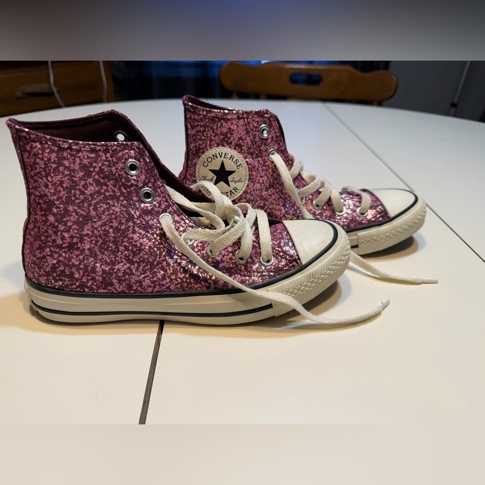 Converse Chuck Taylor All Star Glitter Hi shoes Orchid Abyss colorway womens 6.5